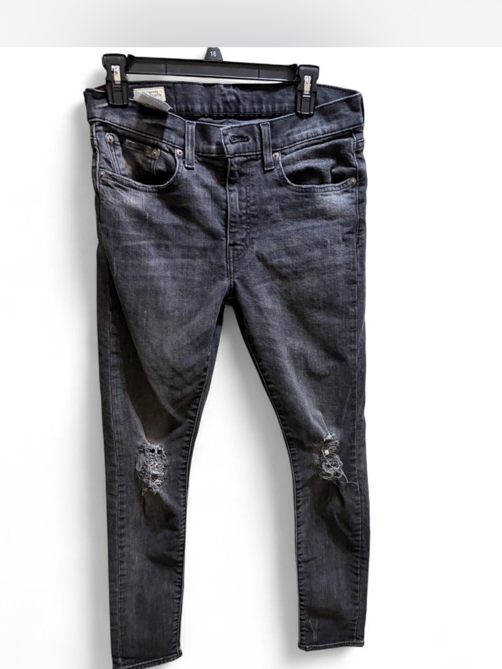 Levi's Men's Skinny Distressed Gray-Black Jeans